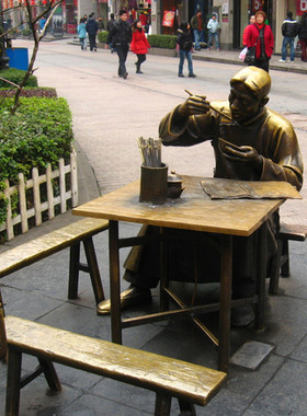 玻璃钢民俗小吃街人物雕塑