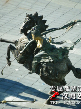 玻璃钢骑马大型户外公园小区景观