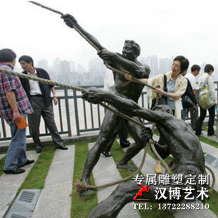 玻璃钢仿铜纤夫主题雕塑公园小区景观雕塑户外景观雕塑铜雕制作