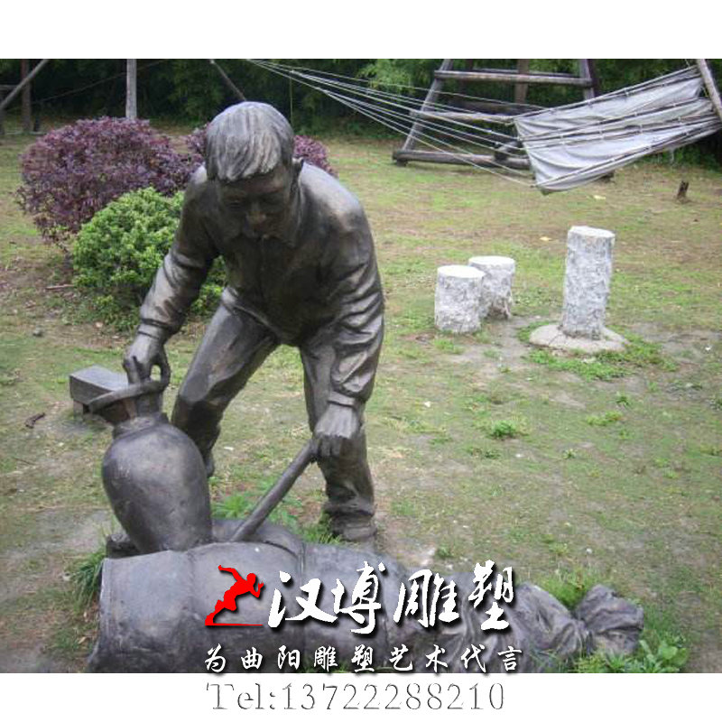 城市广场景观雕塑爆米花人物雕塑玻璃钢仿铜雕塑民俗小品雕塑定制