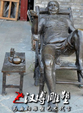 茶馆商业风民俗玻璃钢小品雕塑