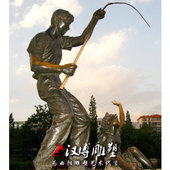 铸铜钓鱼人物雕塑鱼塘人物钓鱼亲子钓鱼公园钓鱼生活主题人物铜雕