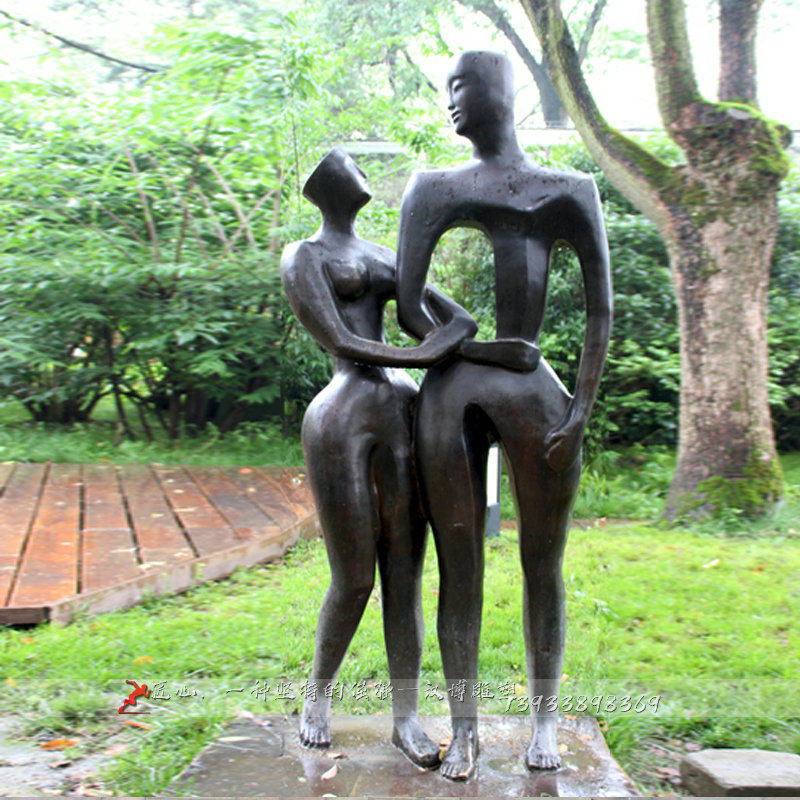 户外景观情侣人物雕塑大型玻璃钢爱情人物铜雕园林景观爱情雕像