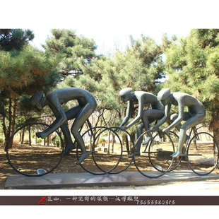 骑自行车人物雕塑户外运动主题雕像铜雕现代人像雕塑铸铜雕塑定制