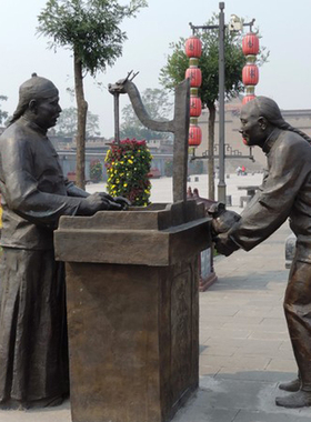 玻璃钢民俗商业街景观雕塑人物买