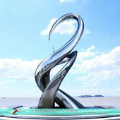 大型抽象主题不锈钢雕塑厂家定制金属铁艺落地不锈钢摆件装 饰雕塑