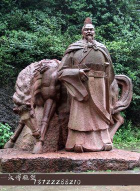 古代大将军公园玻璃钢人物雕塑