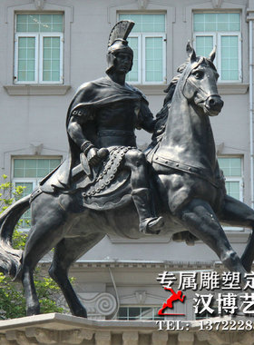 玻璃钢骑马大型公园小区人物雕塑