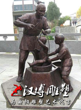 玻璃钢情景民俗定做人物雕塑