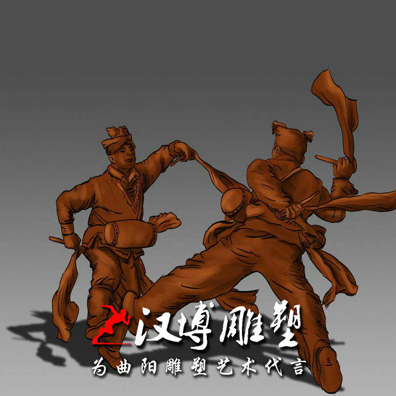 商业步行街摆件陕北民俗扭秧歌腰鼓雕塑户外公园玻璃钢人物雕像