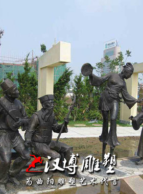 公园玻璃钢民俗文化人物雕塑