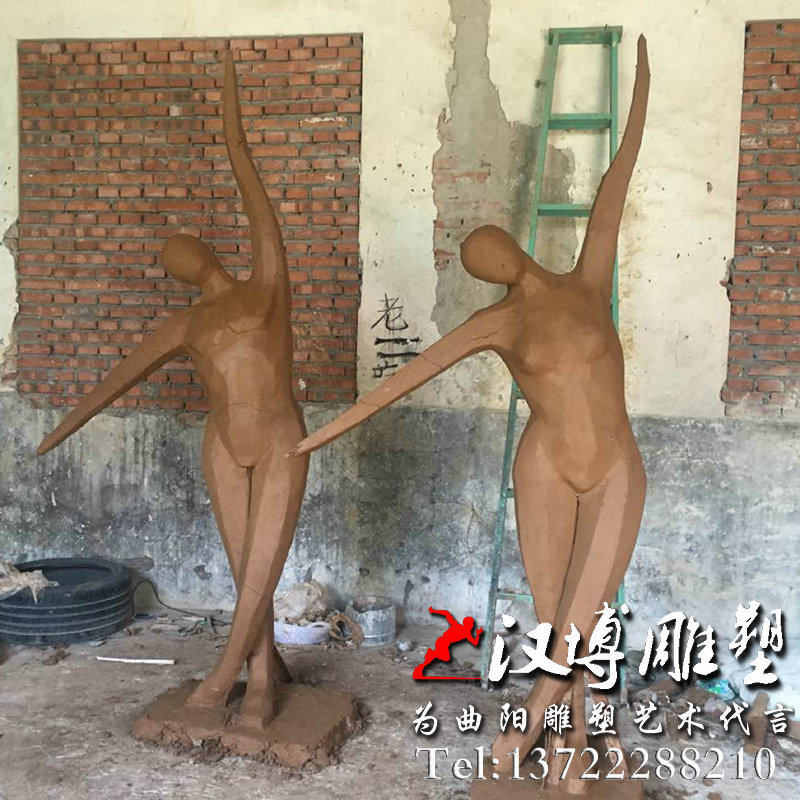 玻璃钢仿铜人物雕塑抽象跳舞人物雕塑公园园林景观雕塑泥塑案例