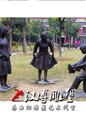 玻璃钢民国大学生情景人物雕塑