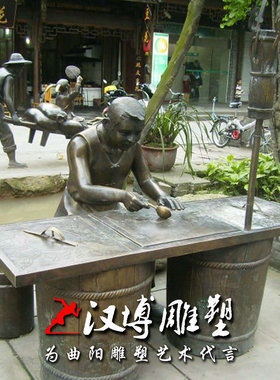 玻璃钢商业风步行街民俗人物雕塑