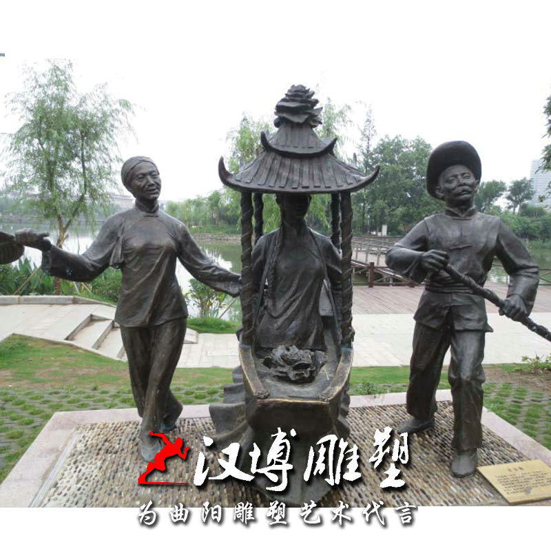 民俗小品卖酒人物酒文化雕塑玻璃钢仿铜人物雕像广场公园景观雕塑