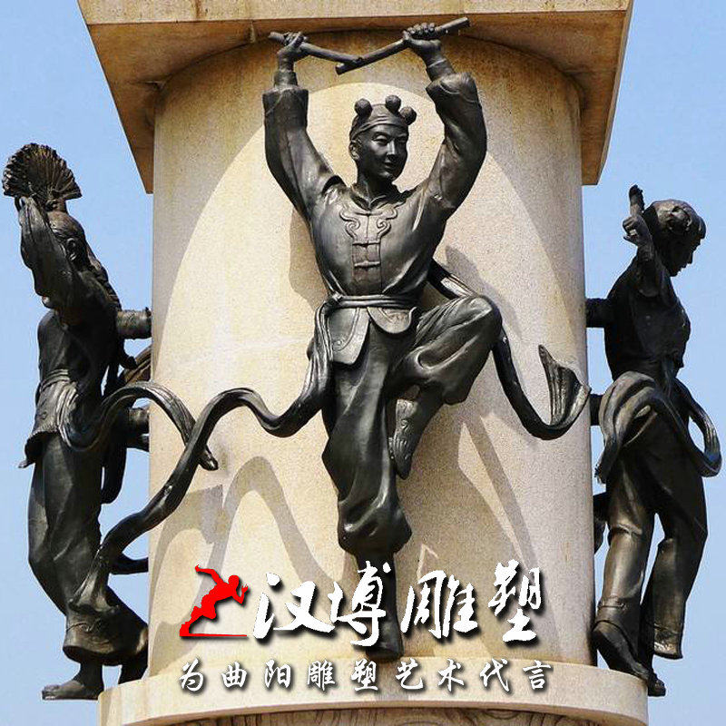 玻璃钢打鼓扭秧歌民俗文化小品铸铜人物雕塑大型城市园林景区景观