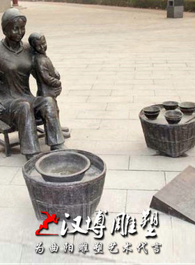 玻璃钢小孩民俗步行街人物雕塑