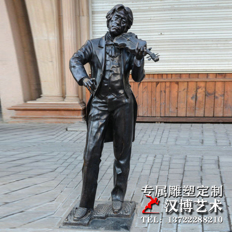 玻璃钢音乐主题景观雕塑拉小提琴景观雕塑专业加工制作各种雕塑