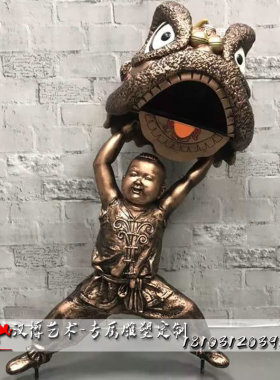 醒狮玻璃钢雕塑景观园林铸铜