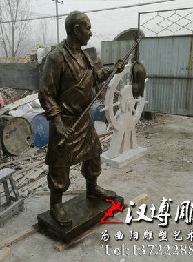 玻璃钢民俗烤鸭人物雕塑