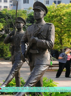 广场军人部队玻璃钢定制做铸铜