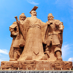 城市广场公园历史名人红砂岩雕塑铸铜汉武大帝雕像工艺术品定制