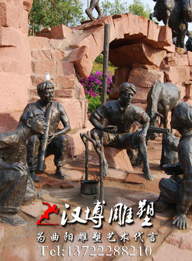 玻璃钢户外园林景观人物雕塑