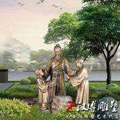 传统美德孔融让梨雕塑古代小孩玻璃钢雕塑校园教育文化主题雕塑