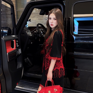 G.yantong郭彦彤复古流苏蕾丝马甲镂空设计感防晒开衫上衣MJL9