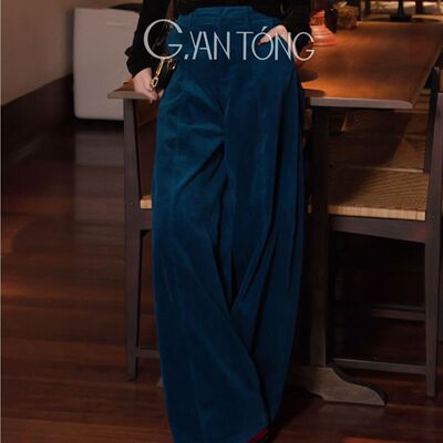 彦彤极简冬季保暖显瘦休闲阔腿裤