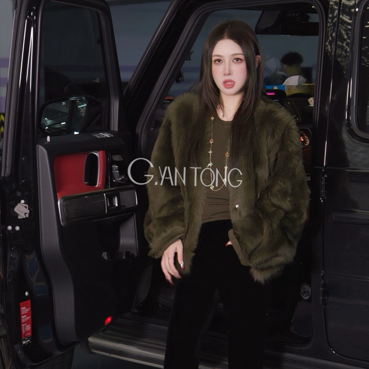 G.yantong进口香榭丽羊毛皮草时尚新款外套女高级贵妇气质WT1077