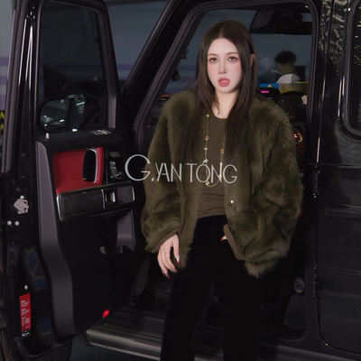 香榭丽羊毛皮草外套高级气质