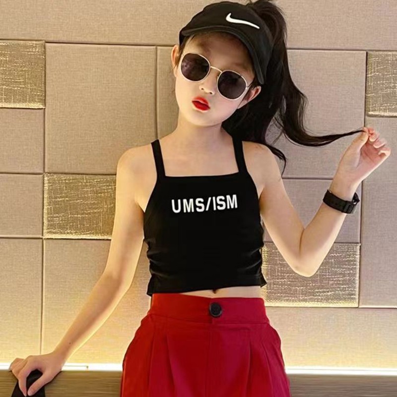 女童背心2025新款夏季休闲吊带儿童薄款无袖体恤女孩潮流夏装上衣