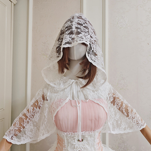 原创防晒衣外套大连帽斗篷洛丽塔日系软装洋妹lolita配件斗帽披肩