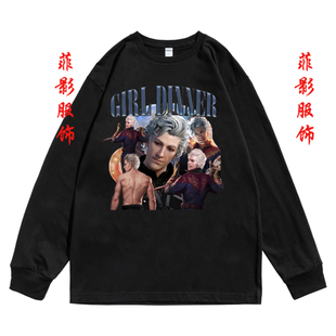 t恤内搭打底衫 欧美Baldur 3印花圆领长袖 Gate 男女日常简约上衣