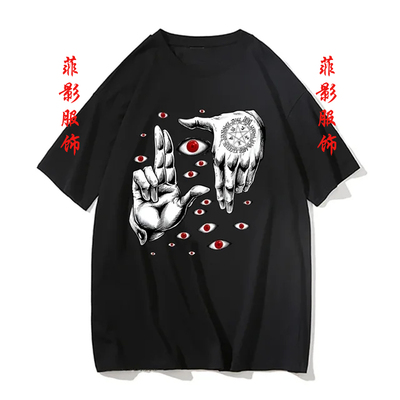 Hellsing终极动漫图案T恤印花圆领短袖嘻哈简约高街帅气男女上衣