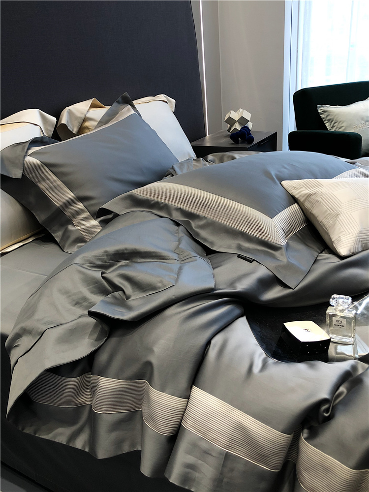 180支色织提花匹马棉四件套