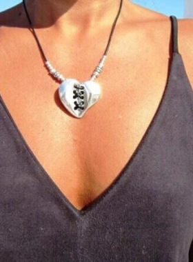 BKP曼谷公园「缝补爱」波西米亚爱心项链复古vintage美拉德ins女