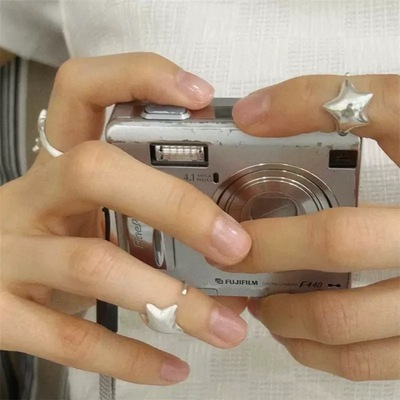 韩式小众设计星星拉丝戒指百搭女