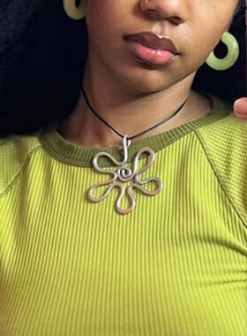 BKP曼谷公园「舞花」波西米亚异形花朵黑绳项链百搭民族风夏日女