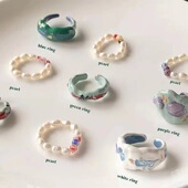 BKP曼谷公园「中古珐琅」小众设计韩国高级感夏日vintage开口戒指