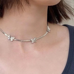 BKP曼谷公园「蝴蝶链」MONA同款 韩国小众蛇骨项链复古设计千禧y2k