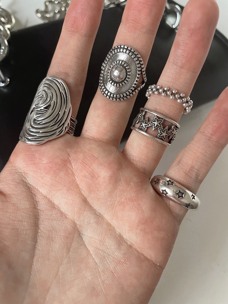 BKP曼谷公园「复古戒」韩式小众做旧戒指重工扭曲椭圆y2k百搭男女