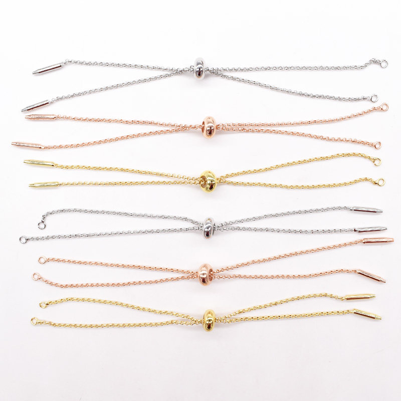 925半银光金手链 双开口手链扣 diy手工调节连接配件手排手镯挂件