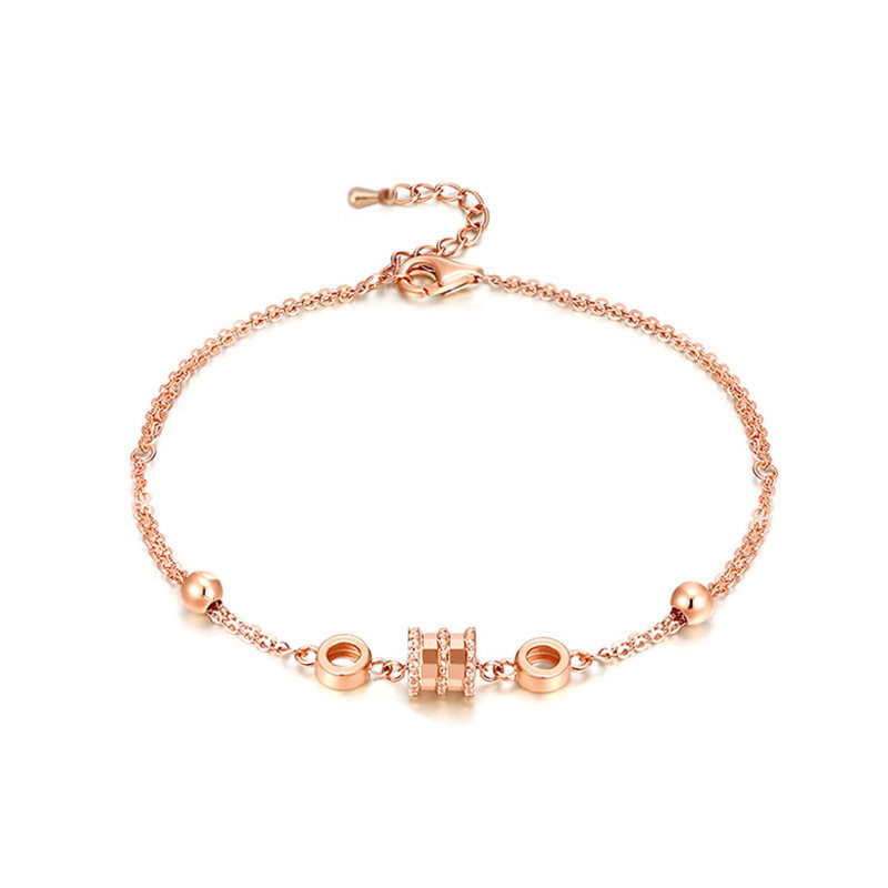 玫瑰金路路通手链大众学生女款手链韩版个性网红轻奢简约手链配件