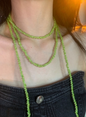 棠洛原创 「绿野仙踪米珠」绕脖项链女长款串珠显白配饰春夏2026