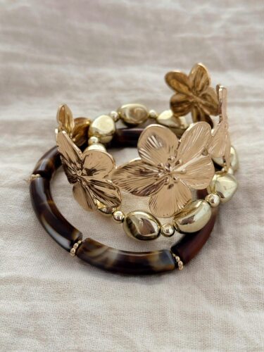 金色繁花 vintage古着辣妹手环叠戴女波西米亚风手串多条高级感潮