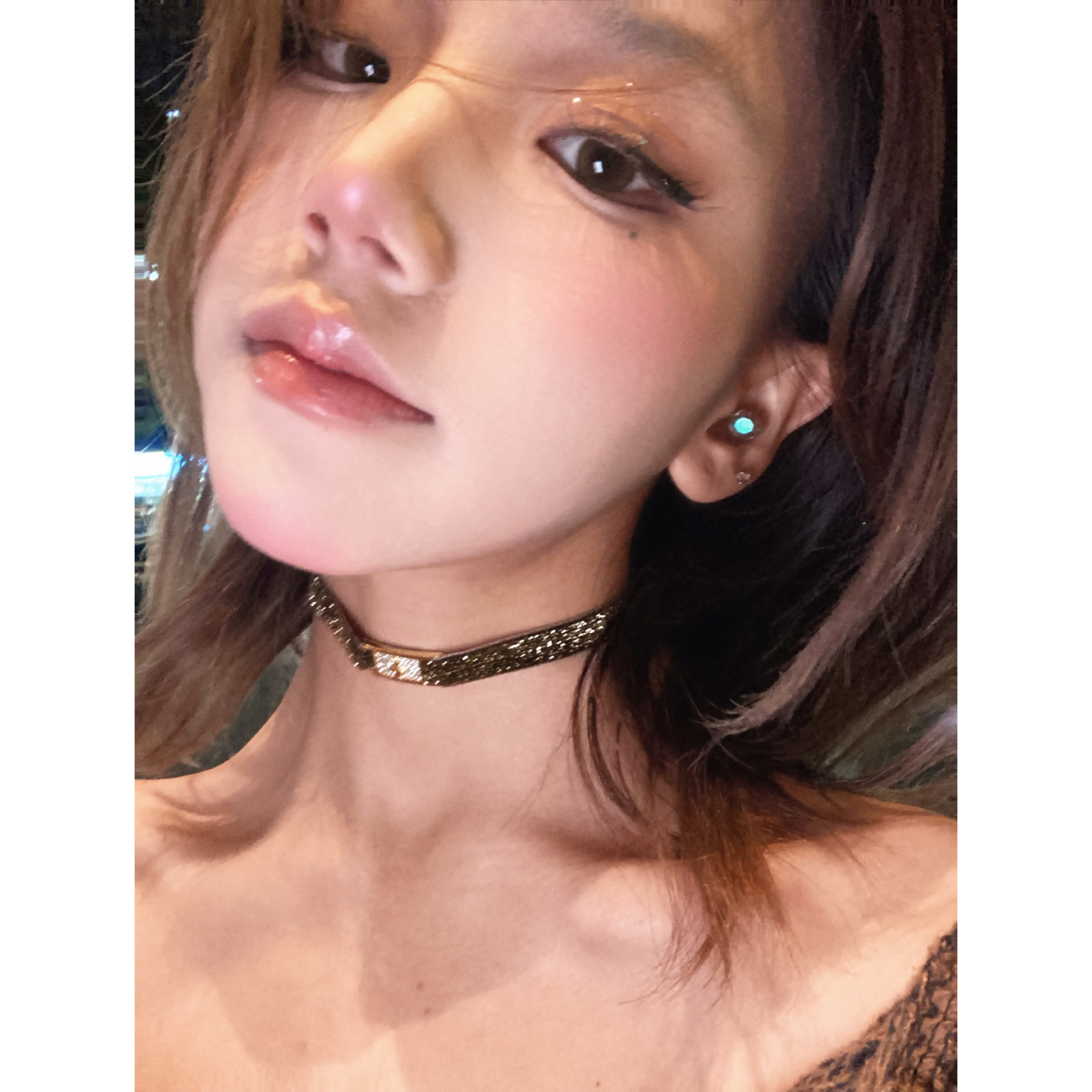 细闪雀棕choker十字架颈链女植绒布艺项圈锁骨链小众个性颈带2026图片
