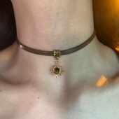 虎眼石choker颈链女小众简约高级锁骨链项圈 美拉德 棠洛 细款