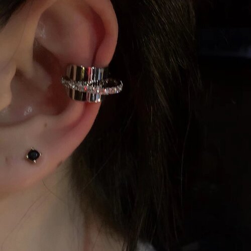 冷淡风立体空间亮面耳骨夹